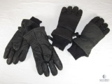 2 New Pairs Mens Size 4 (Large) Black Leather Insulated Gloves for Intermediate Cold / Wet