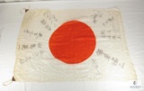 WWII Japan Nisshoki Silk Flag - Japanese Writings - Labeled 1950