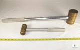 Lot of 2 Heavy Duty Hammers (1) 12 lbs Sledge Brass Head & (1) 3 lbs Ball Peen Hammer