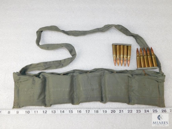 Bandolier with 50 Rounds of 7.62x51mm (308)  Ammo on 5 round Stripper Clips
