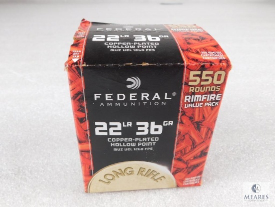 550 rounds 22LR 36gr Copper Plated Hollow Point Federal Ammunition Ammo