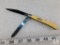 Case Trapper Knife Yellow Handle #32048 2 Blade 8 Dot (1972)