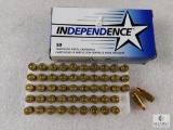 50 Rounds Independence 9mm Luger 115 Grain FMJ Ammo