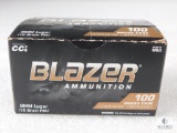 100 Rounds 115 Grain Blazer Ammunition