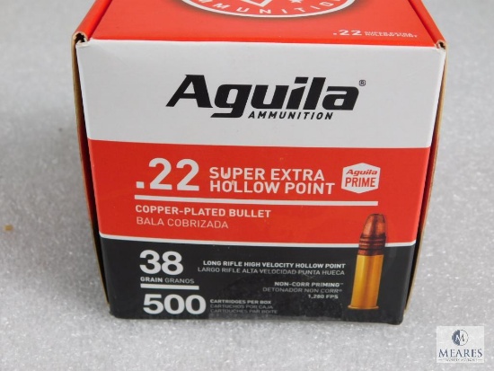 500 Round Brick Aguila .22 LR Ammo 38 Grain Copper Plated High Velocity 1280 FPS