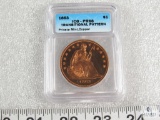 1863 Seated Liberty $1 Private Mint - Copper - Transitional Pattern