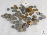 Foreign Coins Lot for Collectors plus Tie Tack pin