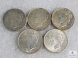Lot of (5) 1923 Peace Dollars
