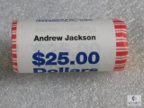 UNC Roll $25 - Andrew Jackson Dollars