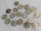 Lot of (18) 1964 - 90% silver Kennedy half dollars