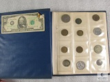 Foreign Coin Collector Book with $50 US Note