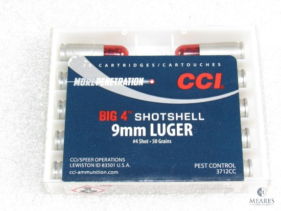 10 Rounds CCI Big 4 Shotshell 9mm Luger Ammo #4 50 Grain