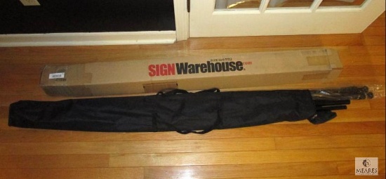 New Sign Warehouse Show Screen Banner Frame Adjustable 78" x 78" Black with Storage Carry Bag