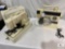 Two Singer Sewing Machines with Accessories and One Case