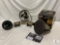 Coleman BlackCat Propane Heater, Coleman Battery-Operated Fan Set, and Northwest Fan/Light