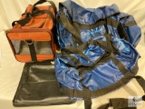 Two Outdoor Duffel Bags, Small Animal Carrier, Zippered Padfolio