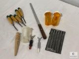 Craftsman Needle File Set, Miller Falls Carving Tool Set, and Swivel Blades for Leather Tooling