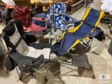 Two Lounging Folding Chairs and Two Spectator Folding Chairs