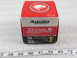 500 Rounds Aguila .22 Long Rifle Ammo 38 Grain Copper Plated Hollow Point High Velocity