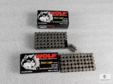 100 rounds Wolf 9mm ammo. 115 grain FMJ.