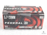 50 rounds Federal 5.7x28 ammo. 40 grain FMJ.