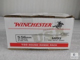 150 Rounds Winchester 5.56 Ammo M193 55 Grain FMJ 3180 FPS