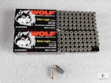 100 Rounds Wolf 9mm Ammo 115 Grain FMJ 2 boxes of 50 each