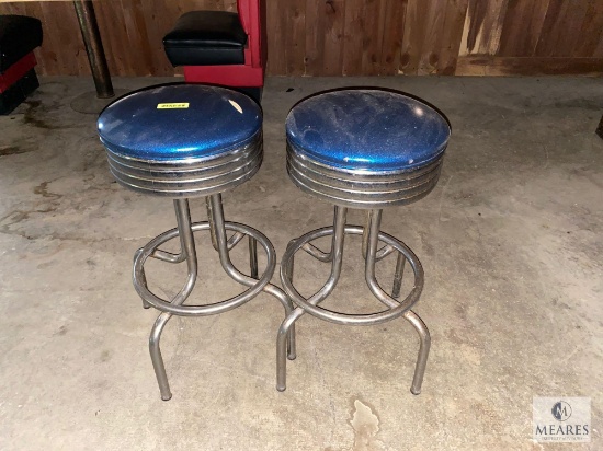 Lot of Two Swivel-Top Bar Stools