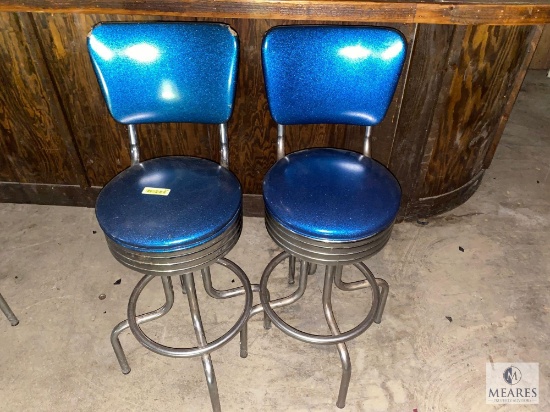 Lot of Two Swivel-Top Bar Stools