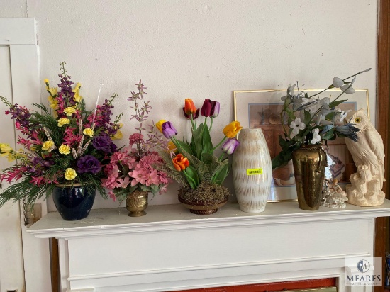 Large Lot of Decorative Items on the Home Mantle