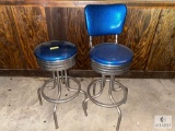 Lot of Two Swivel-Top Bar Stools