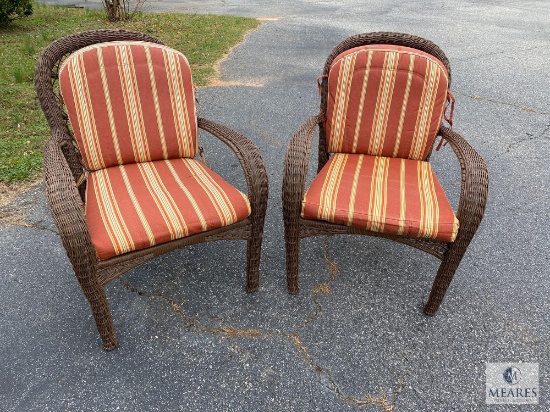 Indoor/Outdoor Matching Pair of Wicker Chairs