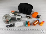 Outdoor Essentials Survival Kit - Utensils Tool, Whistle, Swiss Stove, Propane Tank, Soap, Sharpener