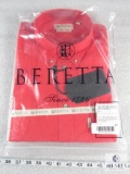 New Beretta Red TM Long Sleeve Shooting Button up Shirt Size Large