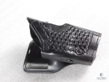 Black Leather Pistol Holster - Lined Mid-Ride, Level II - Glock