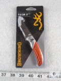 New Browning Prism II Folder Stainless Blade Pocket Clip Knife