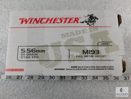 150 Rounds Winchester 5.56 Ammo M193 55 Grain FMJ. 3180FPS