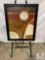 Framed Abstract Under Glass with Aluminum Easel