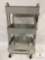 Metal Three-Shelf Supply/Utility Cart on Casters