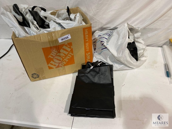 Large Box of Black Uline Gift Bags - 8 inch x 10 inch size