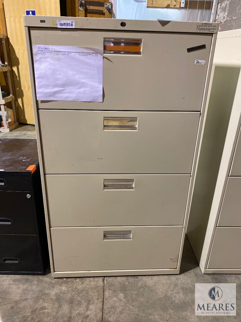 hon 2 drawer lateral file cabinet on Hon Four Drawer Lateral File Cabinet Industrial Machinery Equipment Business Liquidations Salons Spas Beauty Online Auctions Proxibid