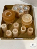 Mixed Lot of Himalayan Pink Sea Salt Tealight Candle Holders