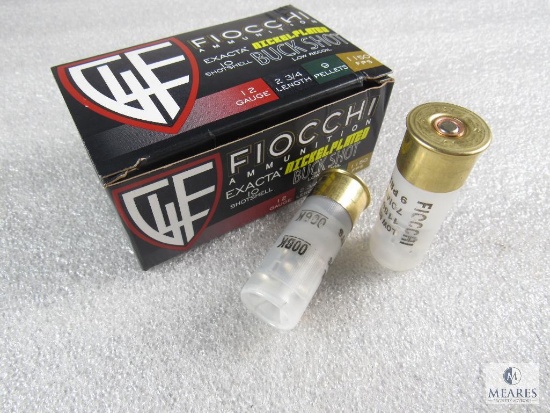 10 rounds Fiocchi .12 gauge Buckshot. 00 Buck nickel plated low recoil 2 3/4" 1150 fps