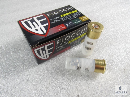 10 rounds Fiocchi .12 gauge Buckshot. 00 Buck nickel plated low recoil 2 3/4" 1150 fps
