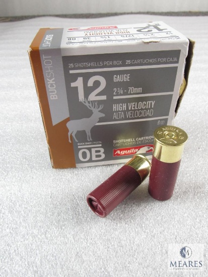 25 rounds Aguila .12 gauge Buckshot. 2 3/4" 0Buck.