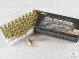 50 rounds CCI Blazer .40 S&W ammo. 165 grain FMJ. Brass cased and reloadable