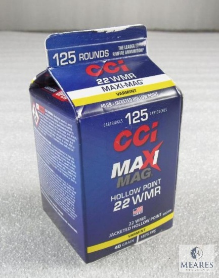 125 Rounds CCI .22 WMR Maxi-Mag Varmint 40 Grain Jacketed Hollow Point Ammo