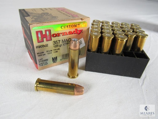 25 Rounds Hornady Custom .357 Magnum 125 Grain XTP Ammo Hollow Point