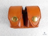 Leather Double Speedloader Case Holster fits HKS Speed Loaders