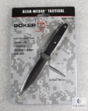 New Boker Tactical 440c Stainless Titanium Coated Dagger with Neck Kydex Sheath